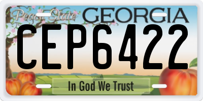 GA license plate CEP6422