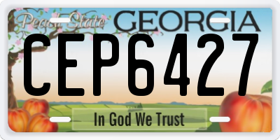 GA license plate CEP6427