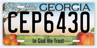 GA license plate CEP6430