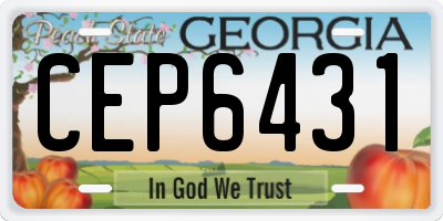GA license plate CEP6431