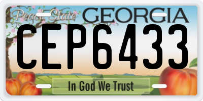 GA license plate CEP6433