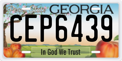GA license plate CEP6439