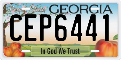 GA license plate CEP6441