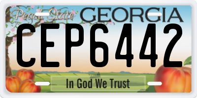 GA license plate CEP6442