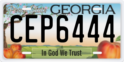 GA license plate CEP6444