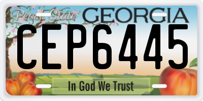 GA license plate CEP6445