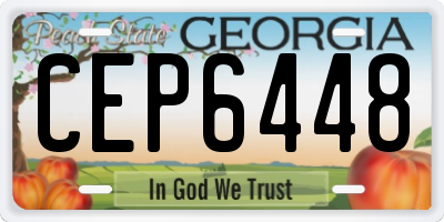 GA license plate CEP6448