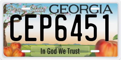 GA license plate CEP6451