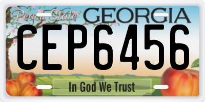GA license plate CEP6456