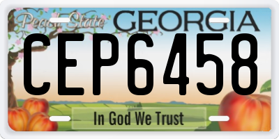 GA license plate CEP6458