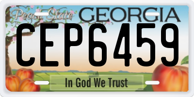 GA license plate CEP6459