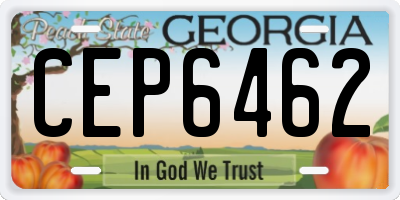 GA license plate CEP6462