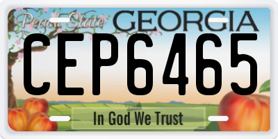 GA license plate CEP6465