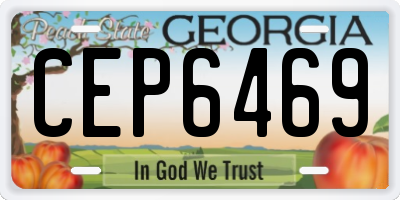 GA license plate CEP6469