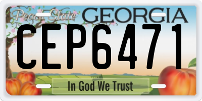 GA license plate CEP6471