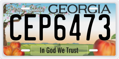 GA license plate CEP6473