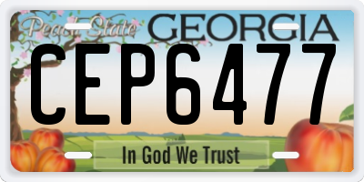 GA license plate CEP6477