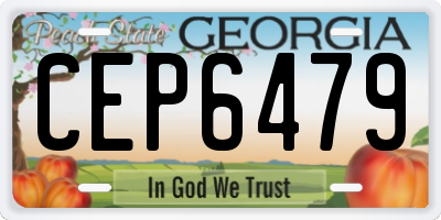 GA license plate CEP6479