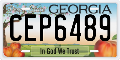 GA license plate CEP6489