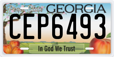 GA license plate CEP6493
