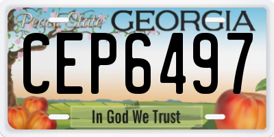 GA license plate CEP6497