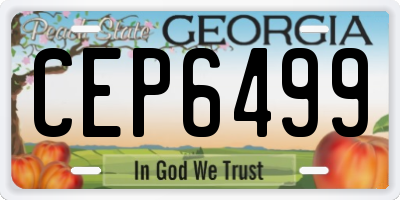 GA license plate CEP6499
