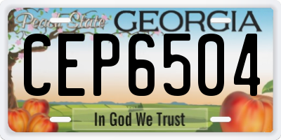 GA license plate CEP6504