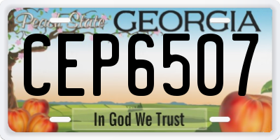 GA license plate CEP6507