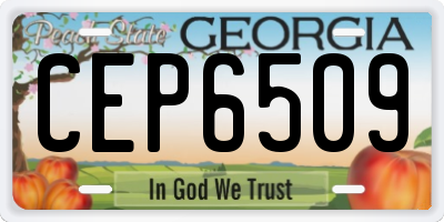 GA license plate CEP6509