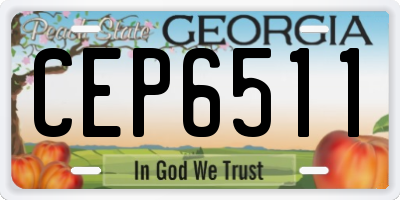 GA license plate CEP6511