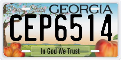 GA license plate CEP6514