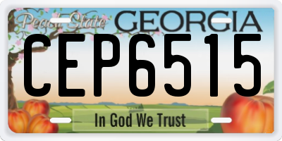 GA license plate CEP6515