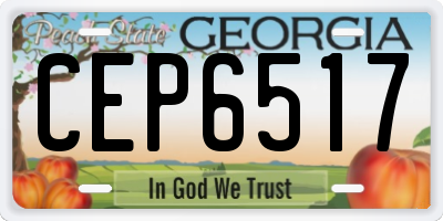 GA license plate CEP6517