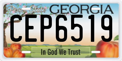 GA license plate CEP6519