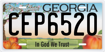 GA license plate CEP6520