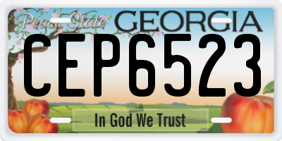 GA license plate CEP6523