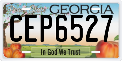 GA license plate CEP6527