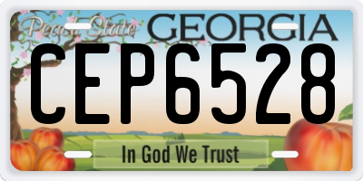 GA license plate CEP6528