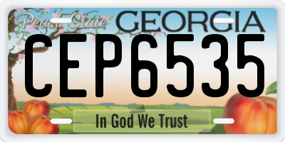 GA license plate CEP6535