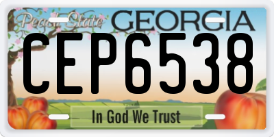GA license plate CEP6538