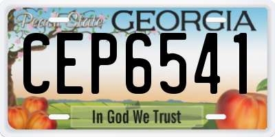 GA license plate CEP6541