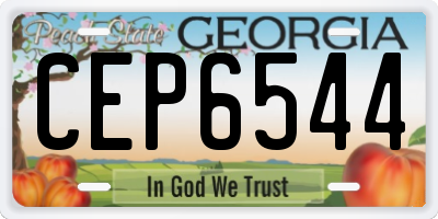 GA license plate CEP6544