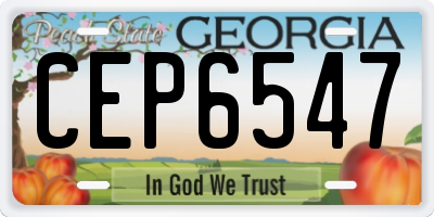 GA license plate CEP6547