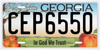 GA license plate CEP6550