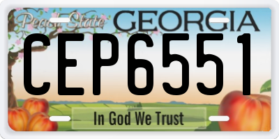 GA license plate CEP6551