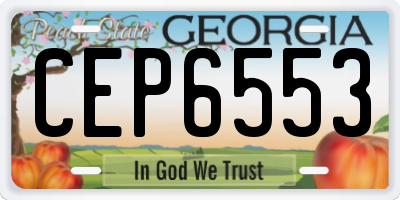 GA license plate CEP6553