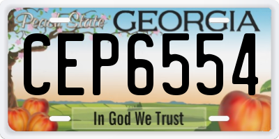 GA license plate CEP6554