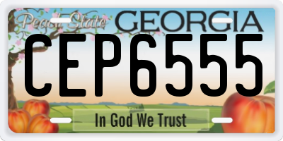 GA license plate CEP6555