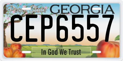 GA license plate CEP6557