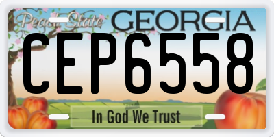 GA license plate CEP6558